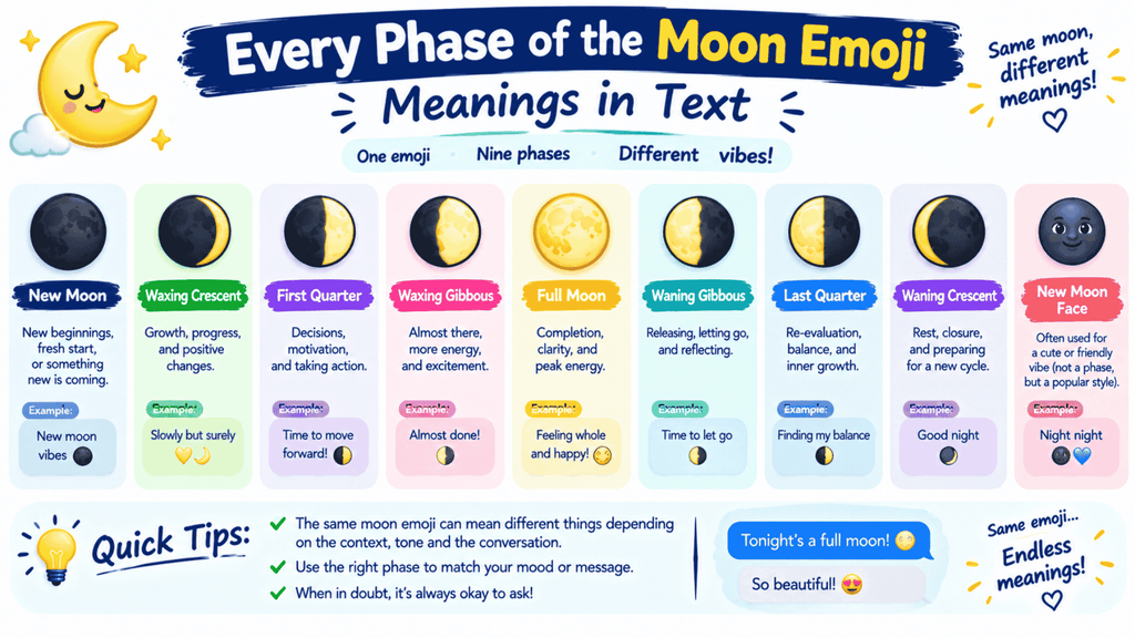 Every phase of the moon emoji